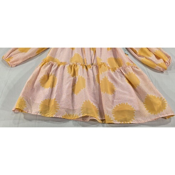 NWT J. Marie Sarah Dress Tiered Babydoll Balloon Slv Pockets Pink Orange Flowy S - Picture 7 of 15